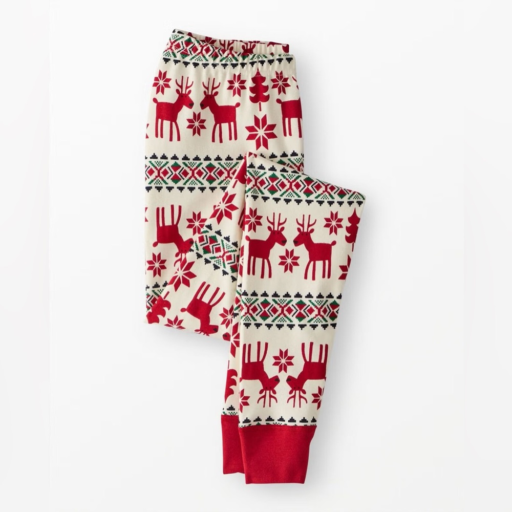 Hanna Andersson‎ Dear Deer Long John Pajama pants size 6-7